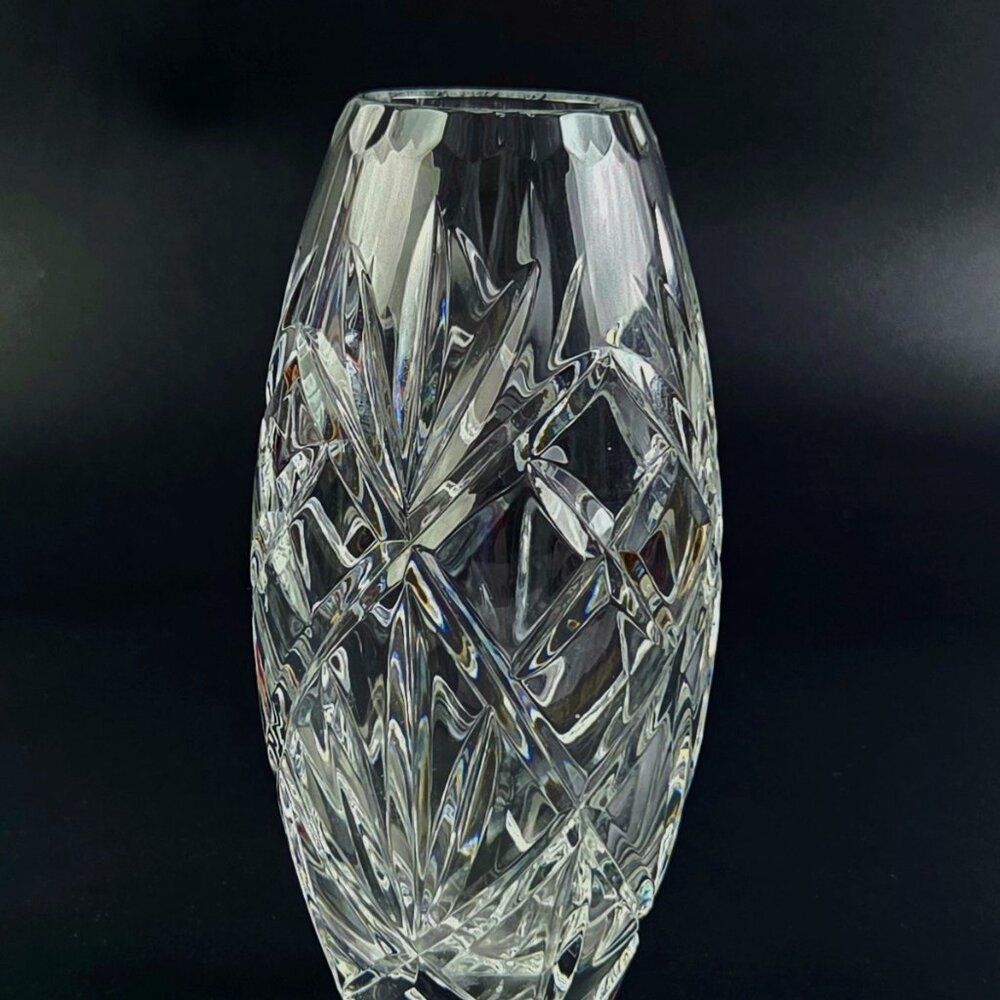 Vintage Polish Lead Cut Crystal Vase – 7" Tall